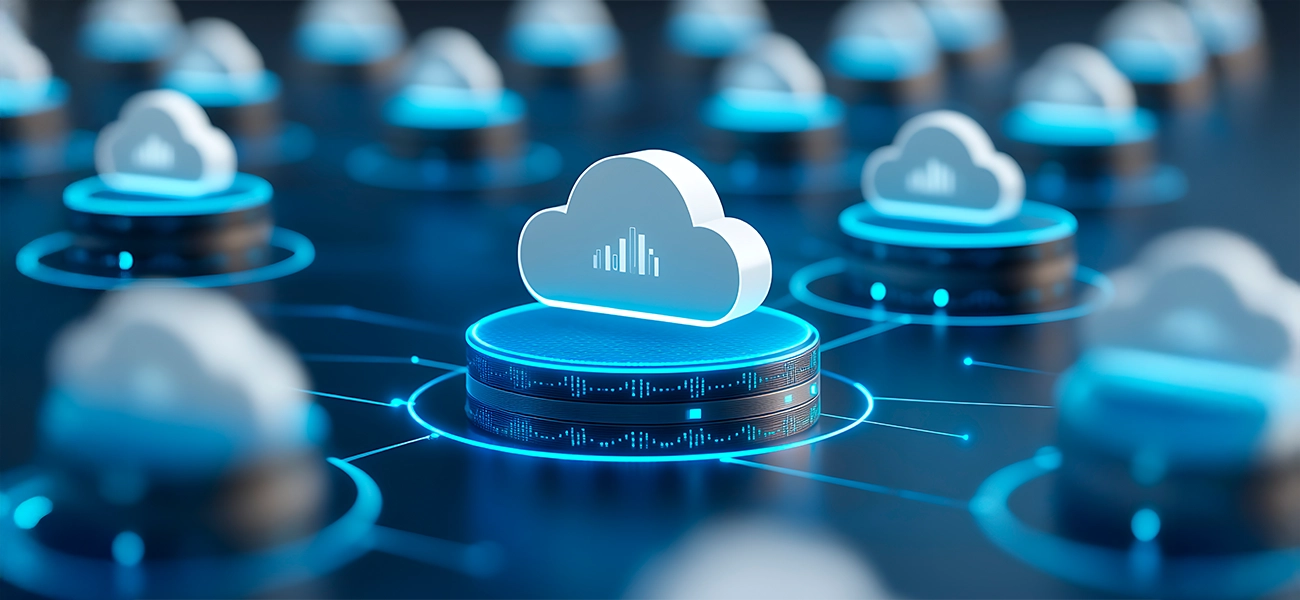 Tipos de infraestrutura em nuvem conectados em rede corporativa