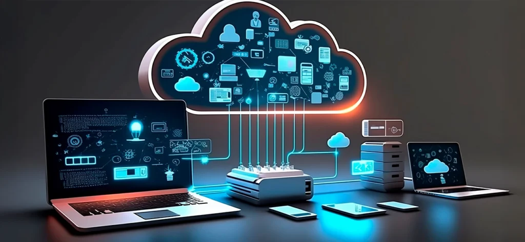 Dispositivos conectados por infraestrutura em nuvem